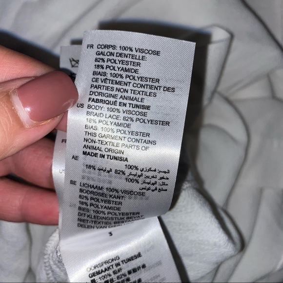 Sandro White Lace Inset Adrina Medium New Blouse sz 2 - Picture 6 of 7